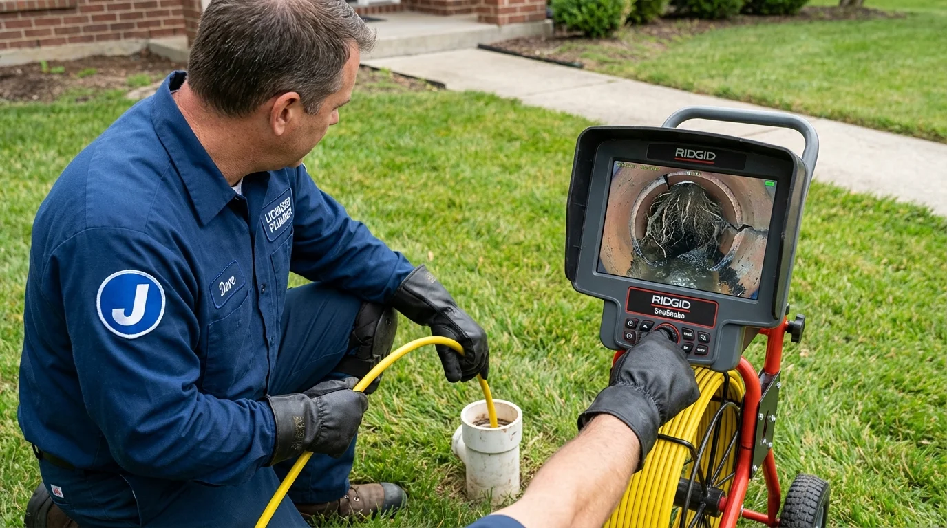 Sewer camera inspection being performed by Johns Plumbing LLC in Stratford